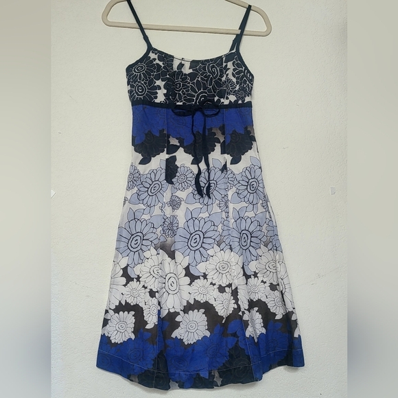 ESPRIT Black and Blue Floral Dress - Picture 1 of 11
